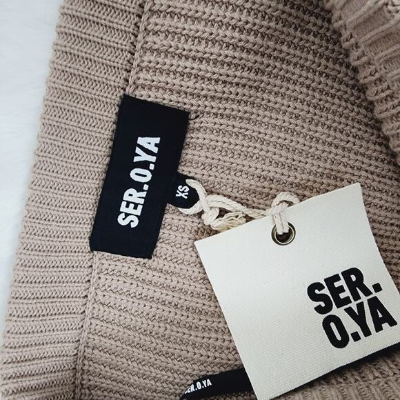 NEW Ser.O.Ya By Retrofete Ember Natural Knit Sleeveless Bandeau Tube Crop Top - Picture 7 of 11